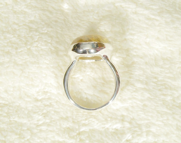 11.85ctルチルクォーツの指輪（リング：10号、メッキはロジウムかK18から選択、針入り水晶、金線入り水晶、ふくりん 9枚目の画像