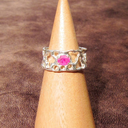 3連リング K18 ピンクゴールド プラチナ 1.1mmスクリューチェーン