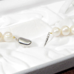 12‐11mm本真珠（淡水）のネックレス（SV925製クラスプ、ロジウム、ナチュラルカラー、ホワイト、大粒） 5枚目の画像