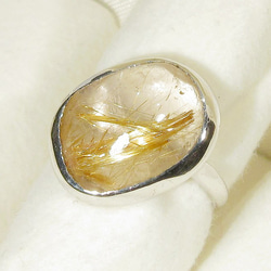 15×11mmルチルクォーツとSV925の指輪（リングサイズ：11.5号、ロジウムの厚メッキ、針入り水晶、金線入り水晶） 7枚目の画像