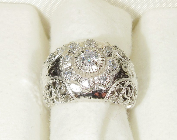 4mm再生ダイヤモンドとSV925の指輪（リング：10-9号の方に推奨、ロジウムの厚メッキ） 4枚目の画像
