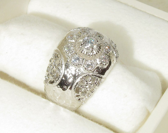 4mm再生ダイヤモンドとSV925の指輪（リング：10-9号の方に推奨、ロジウムの厚メッキ） 5枚目の画像