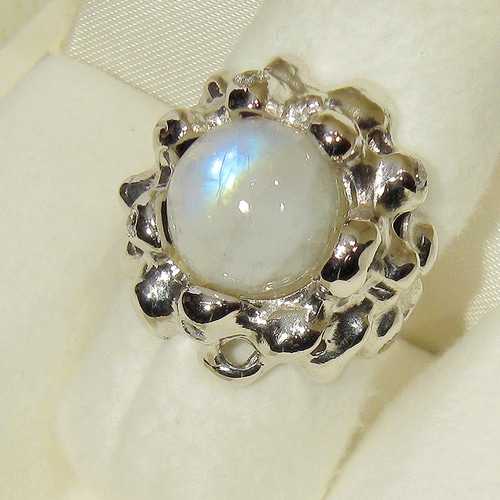 Pt900 天然 ブルームーンストーンリング サイズ11号 6月誕生石 11号