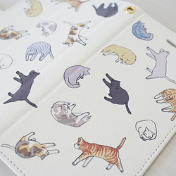 猫いっぱい手帳型スマホケース【Android/iPhoneケース】 2枚目の画像