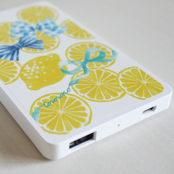 リボンとレモンのモバイルバッテリー（4000mAh/10000mAh） 2枚目の画像