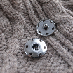 スナップボタン縫い付けタイプ　メタル(金属)スナップボタン ＃ASP0001 25mm C/#BN ブラック5個セット 2枚目の画像