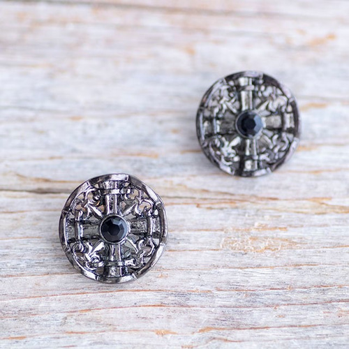 仏ヴィンテージ 樹脂ボタン ロココ調ピンク 20mm 2個 D110019_200