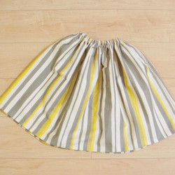 ふわふわストライプ　ギャザースカート　120・130・140サイズ 3枚目の画像