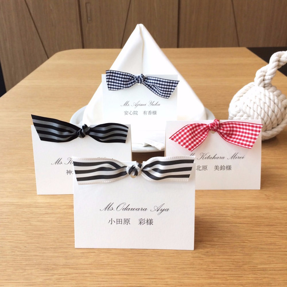 stripes & plaid place card 席札 1枚目の画像