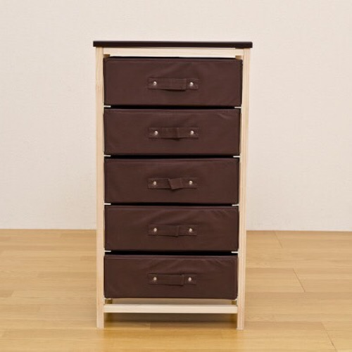 ランドリーチェスト5段BR/IV