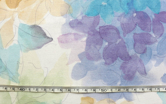 再入荷♪『スペイン製　VILBER　オックスデジタルプリント　ぼかし花 ブルー 　約巾140cm』～50㎝単位でカット 2枚目の画像