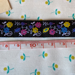 新商品！『USA製　刺しゅうリボン　花柄』～16㎜巾×1mでカット済み～　 2枚目の画像