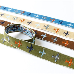新商品！『日本製　チロルテープ　飛行機　64－カーキ』～20㎜巾×2m50㎝でカット済み～　 2枚目の画像