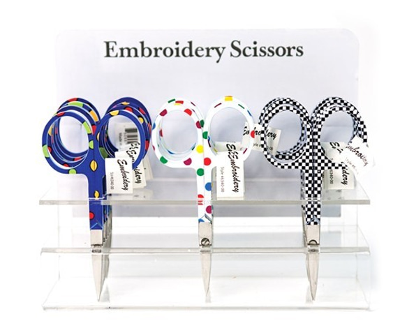 新入荷！プチギフトにも♪『 Moda モダ　刺繍用ミニハサミ　SCISSOR』～ブルー×ドット柄～ 2枚目の画像