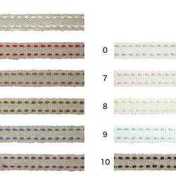 新入荷♪リネンテープ『レッドステッチリボン　№3　ブラウン』〜8mm幅　5ｍ　ボビン巻き～ 5枚目の画像