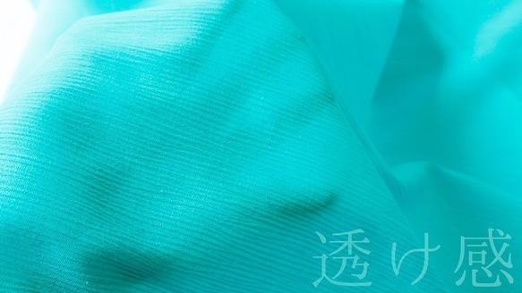 夏マスクに！日本製『滋賀県高島市が誇る伝統的な織物　高島ちぢみ　14-グラスグリーン』～50㎝単位でカット～ 3枚目の画像