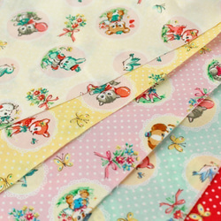 新入荷♪『 QUILT GATE Kawaii Friends　コットン布地　Ｅーレッド』～50㎝単位でカット〜 1枚目の画像