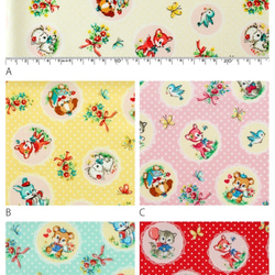 新入荷♪『 QUILT GATE Kawaii Friends　コットン布地　Ｅーレッド』～50㎝単位でカット〜 4枚目の画像