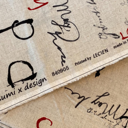 新入荷♪『 墨 sumi×design 英数字 巾約108cm　12－濃いめ生成り』～50㎝単位でカット〜 2枚目の画像