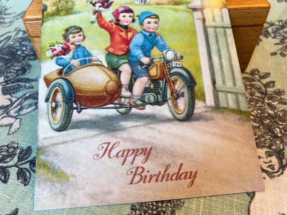 新柄入荷！『ドイツ直輸入 HappyBirthday　お誕生日おめでとう！　３人の子どもたち』 ～同柄2枚セット～ 3枚目の画像