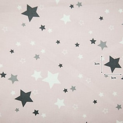 人気生地！カットクロス！除菌･消臭加工生地『STAR ピンクカラー デザインファブリック』～45㎝カット済み～ 3枚目の画像