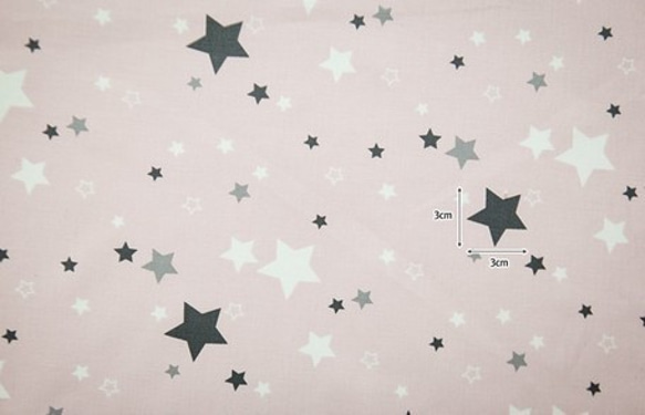 人気生地！カットクロス！除菌･消臭加工生地『STAR ピンクカラー デザインファブリック』～45㎝カット済み～ 3枚目の画像
