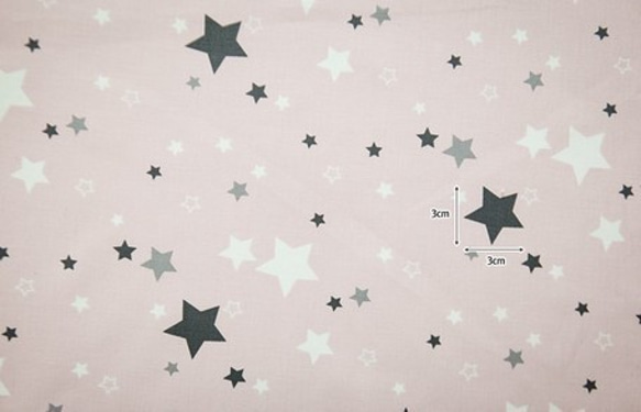 人気生地！カットクロス！除菌･消臭加工生地『STAR ピンクカラー デザインファブリック』～44㎝カット済み～ 3枚目の画像