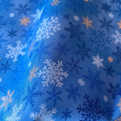 クリスマス！『2021Christmas Collection  雪の結晶　Dブルー×シルバー』～50cm単位でカット～ 1枚目の画像