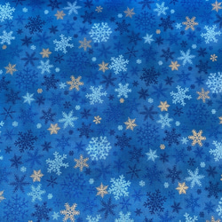 クリスマス！『2021Christmas Collection  雪の結晶　Dブルー×シルバー』～50cm単位でカット～ 3枚目の画像