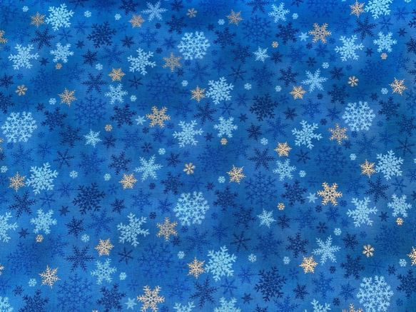 クリスマス！『2021Christmas Collection  雪の結晶　Dブルー×シルバー』～50cm単位でカット～ 3枚目の画像