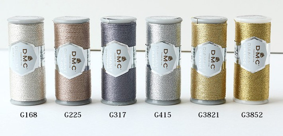 新色入荷！刺しゅう糸　DMC　Ｄｉａｍａｎｔ （ディアマント）グランデ！メタリック糸～G3852〜 3枚目の画像