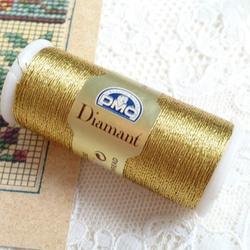 再入荷！刺しゅう糸　DMC　Ｄｉａｍａｎｔ （ディアマント）　メタリック糸〜Ｄ3852ゴールド〜 4枚目の画像