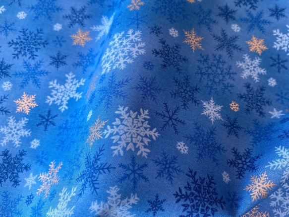 クリスマス生地3色セット！『Christmas Collection  雪の結晶』～30×52㎝カット済み～ 2枚目の画像