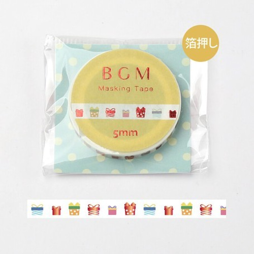 新商品！『BGM マスキングテープ “箔押し”5mm ギフトボックス』～5mm  