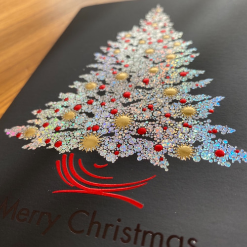 再入荷！人気商品！イタリア製 大人のクリスマスカード『エンボス加工