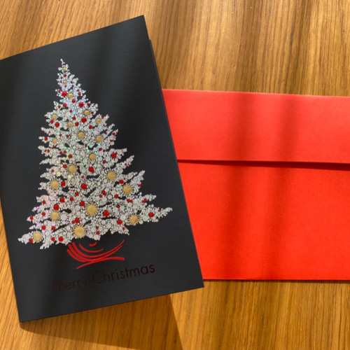 再入荷！人気商品！イタリア製 大人のクリスマスカード『エンボス加工