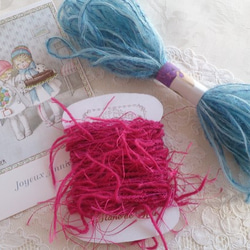 ちょこっとずつをセットに♪　イタリア製フリンジ糸と、ふわふわモヘア糸～2つセット～ 1枚目の画像