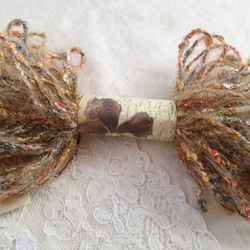 ちょこっと毛糸♪　イタリア製　ラメ糸も混ざった珍しい毛糸～茶色系～ 1枚目の画像