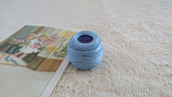 DMC SPECIAL DENTELLES-スペシャルダンテル 80番 レース糸～800　薄水色～ 1枚目の画像