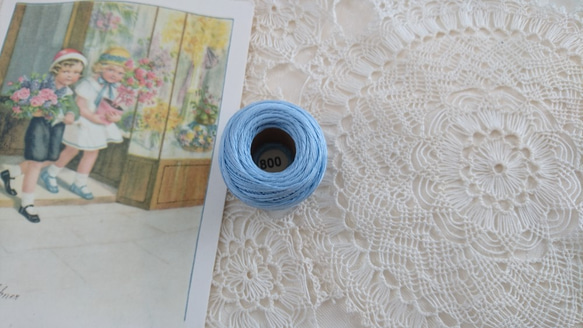 DMC SPECIAL DENTELLES-スペシャルダンテル 80番 レース糸～800　薄水色～ 2枚目の画像