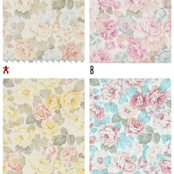キルトゲイト♪ 優しい色合いバラ柄コットン布地『クリーム　Ｅ』～50㎝単位でカット〜 5枚目の画像
