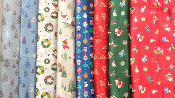 キッズにお勧め♪『可愛い絵柄のクリスマス布地♪』　～カットクロス8枚セット⑩～ 2枚目の画像