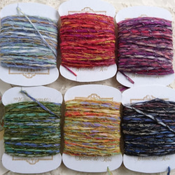 ちょこっと毛糸♪シルバーのラメ糸がアクセントになった、色合い綺麗なふわっと毛糸　～水色×キミドリ系～ 5枚目の画像
