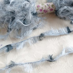 ちょこっとずつをセットに♪イタリア製　ラメ糸アクセントの飾りが付いた毛糸と、高級感あるフェイクファー毛糸2つセット 4枚目の画像