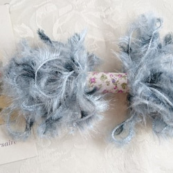 ちょこっとずつをセットに♪イタリア製　ラメ糸アクセントの飾りが付いた毛糸と、高級感あるフェイクファー毛糸2つセット 5枚目の画像