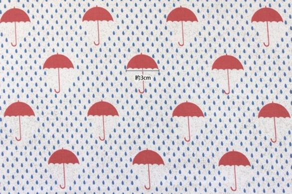新商品♪『しとしと降る雨の中に並んだ傘が、キュートなコットン生地』～50㎝単位でカット～ 3枚目の画像