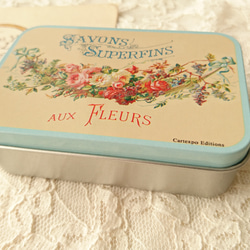 新商品！フランス製『アンティーク調のお洒落なプチ缶ボックス～バラ花柄～』 3枚目の画像