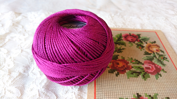 Handy Hands社　Lizbeth　リズベス レース糸　Size３　644　Boysenberry　Dk 3枚目の画像