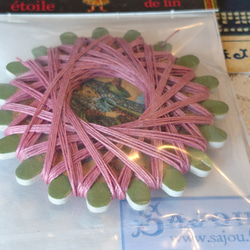 フランス　SAJOU〔サジュー〕『ワックスリネン糸　糸巻き付き』～20m　ピンク〜 2枚目の画像