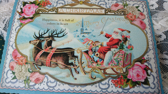 お洒落なクリスマスカード！『 Merry　Christmas　ブルー』 ～同柄2枚セット～ 2枚目の画像
